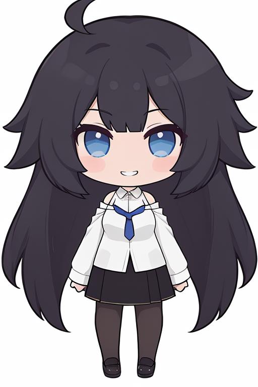 19370617-2660312111-bhxy3, _1girl, solo, black background, chibi, pleated skirt, blue eyes, black skirt, smile, black footwear, black shirt, long ha.png